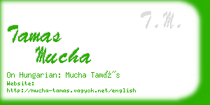 tamas mucha business card